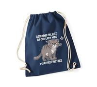 Hippowarehouse Assuming i'm just an old lady was your first mistake Drawstring Cotton School Gym Bag 37cm x 46cm, 12 litres