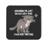 Hippowarehouse Assuming i'm just an old lady was your first mistake printed coaster gloss finish durable backing 9cm x 9cm 2 pack