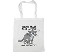 Hippowarehouse Assuming i'm just an old lady was your first mistake Tote Shopping Gym Beach Bag 42cm x38cm, 10 litres