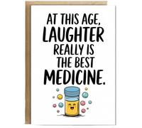 Hippowarehouse At this age, laughter really is the best medicine. Birthday Card A5 Personalised with envelope for him for her Funny Cards for Men and Women Blank inside option