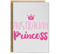Hippowarehouse Australian princess Birthday Card A5 Personalised with envelope for him for her Funny Cards for Men and Women Blank inside option