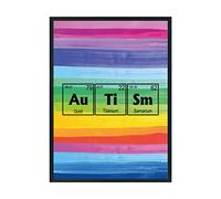 Hippowarehouse Autism Awareness periodic table Printed Poster A4 Wall Art Design Classroom Room Gym Office Décor