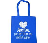 Hippowarehouse Autism does not define me, I define autism Tote Shopping Gym Beach Bag 42cm x38cm, 10 litres