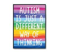 Hippowarehouse Autism is just a different way of thinking Printed Poster A1 Wall Art Design Classroom Room Gym Office Décor