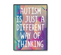 Hippowarehouse Autism is just a different way of thinking Printed Poster A3 Wall Art Design Classroom Room Gym Office Décor