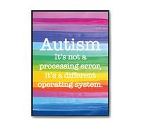 Hippowarehouse Autism is not a processing error its a different operating system Printed Poster A1 Wall Art Design Classroom Room Gym Office Décor