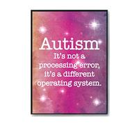 Hippowarehouse Autism is not a processing error its a different operating system Printed Poster A3 Wall Art Design Classroom Room Gym Office Décor