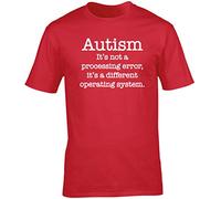 Hippowarehouse Autism is not a Processing Error its a Different Operating System Unisex Short Sleeve t-Shirt (Specific Size Guide in Description) Red