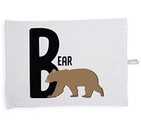 Hippowarehouse B for bear alphabet animal Tea Towel Eco Printed Dish Cloth Kitchen accessory 50cmx70cm 100% Cotton