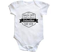 Hippowarehouse Back off! I have a crazy Godmother and I'm not afraid to use her baby vest bodysuit (short sleeve) boys girls