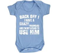 Hippowarehouse Back Off ! I Have A Crazy Grandad and I'm Not Afraid to Use Him Baby Vest Bodysuit (Short Sleeve) Boys Girls