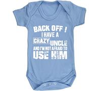 Hippowarehouse Back Off ! I Have A Crazy Uncle and I'm Not Afraid to Use Him Baby Vest Bodysuit (Short Sleeve) Boys Girls
