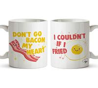 Hippowarehouse Bacon and Fried Egg Printed Mug Twinpack Printed Mug Cup Ceramic 10oz