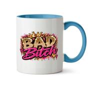 Hippowarehouse Bad Girl Leopard Crown and Jewels Printed Mug Various Colour Options Ceramic Cup Kitchenware 11oz