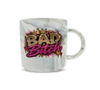 Hippowarehouse Bad Girl Leopard Crown and Jewels Printed Mug Various Colour Options Ceramic Cup Kitchenware 11oz