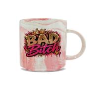 Hippowarehouse Bad Girl Leopard Crown and Jewels Printed Mug Various Colour Options Ceramic Cup Kitchenware 11oz
