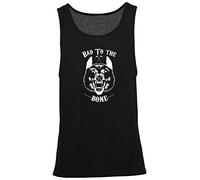 Hippowarehouse Bad to The Bone Wolf Head Biker Vest Scoop Sleeve Unisex Tank top Black