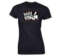Hippowarehouse BADA Bing New Jersey Strip Club Womens Fitted Short Sleeve t-Shirt (Specific Size Guide in Description) Black
