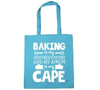 Hippowarehouse Baking is my superpower and apron is my cape Tote Shopping Gym Beach Bag 42cm x38cm, 10 litres