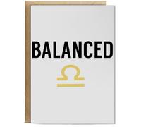 Hippowarehouse Balanced Libra Birthday Card A5 Personalised with envelope for him for her Funny Cards for Men and Women Blank inside option