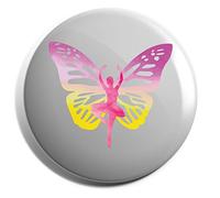 Hippowarehouse Ballerina butterfly dancer Badge Various Sizes 38mm 50mm 75mm