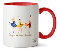 Hippowarehouse Ballerinas Dancers Strong Fearless Beautiful Quote Printed Mug Various Colour Options Ceramic Cup Kitchenware 11oz
