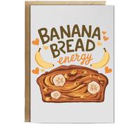 Hippowarehouse Banana Bread Energy Birthday Card A5 Personalised with envelope for him for her Funny Cards for Men and Women Blank inside option