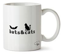 Hippowarehouse Bats and Cats Printed Mug Cup Ceramic 10oz