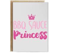 Hippowarehouse BBQ sauce princess Personalised Card A6 with envelope for him for her Funny Cards for Men and Women Blank inside option