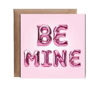 Hippowarehouse Be mine balloons Personalised Card. 15cm x 15cm with envelope for him for her Funny Cards for Men and Women Blank inside option