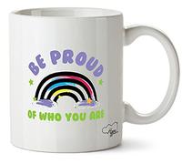 Hippowarehouse Be Proud of Who You are Cute Pride Rainbow Printed Mug Cup Ceramic 10oz