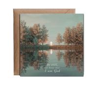 Hippowarehouse Be still, and know that I am God Card Bible quote Jesus Personalised Card. 15cm x 15cm with envelope for him for her Funny Cards for Men and Women Blank inside option