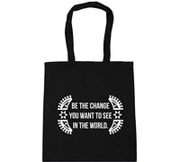 Hippowarehouse Be The Change You Want to See in Te World Hindu Frame Tote Shopping Gym Beach Bag 42cm x38cm, 10 litres