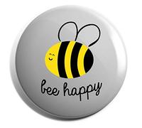Hippowarehouse Bee Happy Badge Various Sizes 38mm 50mm 75mm