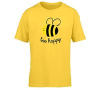 Hippowarehouse Bee Happy Kids Children's Short Sleeve t-Shirt