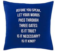 Hippowarehouse Before You Speak, Let Your Words Pass Through Three Gates: is It True? is It Necessary? is It Kind? Printed bedroom accessory cushion cover case 41x41cm