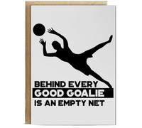 Hippowarehouse Behind Every Good Goalie Is An Empty Net Birthday Card A5 Personalised with envelope for him for her Funny Cards for Men and Women Blank inside option