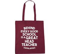 Hippowarehouse Behind every good school is a great head teacher Tote Shopping Gym Beach Bag 42cm x38cm, 10 litres