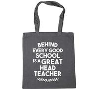 Hippowarehouse Behind every good school is a great head teacher Tote Shopping Gym Beach Bag 42cm x38cm, 10 litres