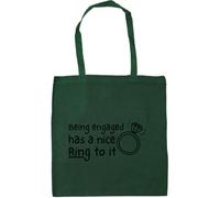 Hippowarehouse Being engaged has a nice ring to it Tote Shopping Gym Beach Bag 42cm x38cm, 10 litres