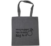 Hippowarehouse Being engaged has a nice ring to it Tote Shopping Gym Beach Bag 42cm x38cm, 10 litres