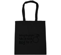 Hippowarehouse Being engaged has a nice ring to it Tote Shopping Gym Beach Bag 42cm x38cm, 10 litres
