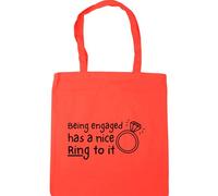 Hippowarehouse Being engaged has a nice ring to it Tote Shopping Gym Beach Bag 42cm x38cm, 10 litres