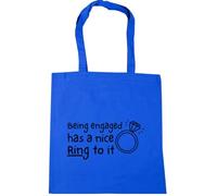 Hippowarehouse Being engaged has a nice ring to it Tote Shopping Gym Beach Bag 42cm x38cm, 10 litres