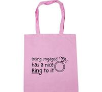 Hippowarehouse Being engaged has a nice ring to it Tote Shopping Gym Beach Bag 42cm x38cm, 10 litres