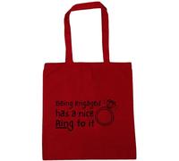 Hippowarehouse Being engaged has a nice ring to it Tote Shopping Gym Beach Bag 42cm x38cm, 10 litres