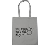 Hippowarehouse Being engaged has a nice ring to it Tote Shopping Gym Beach Bag 42cm x38cm, 10 litres