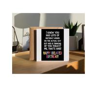 Hippowarehouse Belated Birthday Wishes Personalised Card. 15cm x 15cm with envelope for him for her Funny Cards for Men and Women Blank inside option