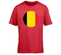 Hippowarehouse Belgium Flag Kids Children's Short Sleeve t-Shirt Red