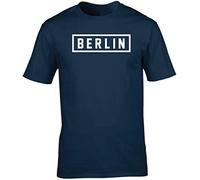 Hippowarehouse Berlin Print Design Unisex Short Sleeve t-Shirt (Specific Size Guide in Description) Navy Blue